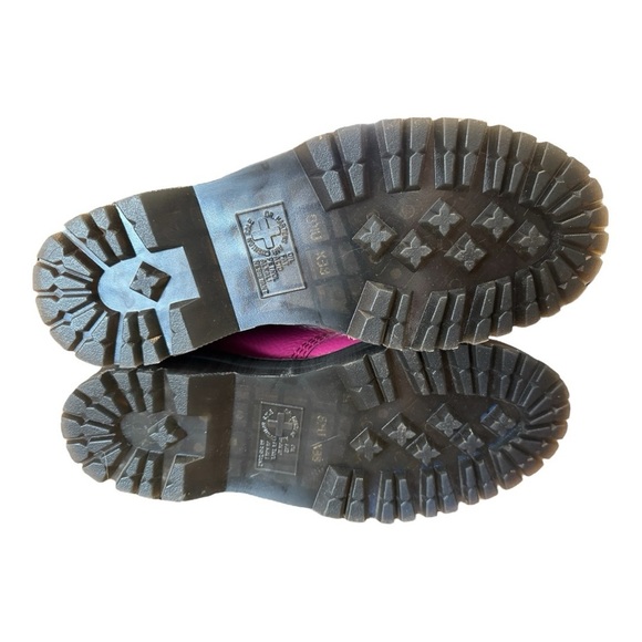 Dr. Martens Pink Devon Heart Boots Fuschia Milled Leather Quad Retro Women's 10 - Picture 7 of 13